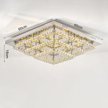 Load image into Gallery viewer, Triple-tiers Square Large-size Glamourous Crystal LED Ceiling Light