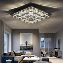 Load image into Gallery viewer, Triple-tiers Square Large-size Glamourous Crystal LED Ceiling Light