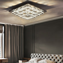 Load image into Gallery viewer, Triple-tiers Square Large-size Glamourous Crystal LED Ceiling Light