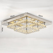 Load image into Gallery viewer, Square Large-size Glamourous Crystal LED Flush Ceiling Light