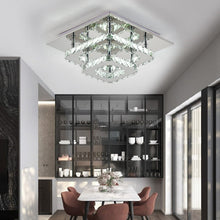 Load image into Gallery viewer, Square Large-size Glamourous Crystal LED Flush Ceiling Light