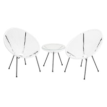 Load image into Gallery viewer, Garden 3 Pieces All Weather Acapulco Bistro Furniture Set Outdoor Table and Chairs 3pcs Rattan Patio Set String Egg Design Indoor and Outdoor