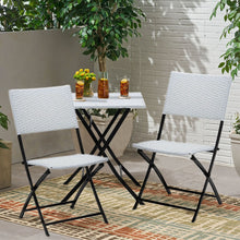 Load image into Gallery viewer, Set of 3 Rattan Garden Foldable Coffee Table and Chairs Set