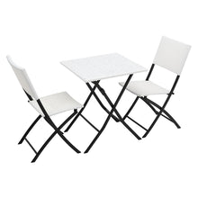 Load image into Gallery viewer, Set of 3 Rattan Garden Foldable Coffee Table and Chairs Set