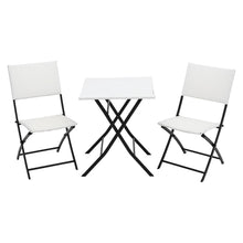 Load image into Gallery viewer, Set of 3 Rattan Garden Foldable Coffee Table and Chairs Set