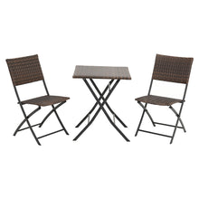 Load image into Gallery viewer, Set of 3 Rattan Garden Foldable Coffee Table and Chairs Set