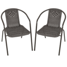 Load image into Gallery viewer, Outdoor Garden Dining Sets with Metal Table and 2Pcs Rattan Chairs, LG0816LG0790