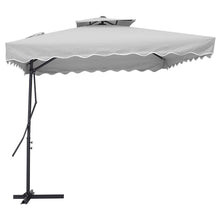 Load image into Gallery viewer, Livingandhome Corrugated Edge Square Canopy Outdoor Cantilever Parasol with Cross Base, LG0813