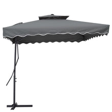 Load image into Gallery viewer, Livingandhome Corrugated Edge Square Canopy Outdoor Cantilever Parasol with Cross Base, LG0814
