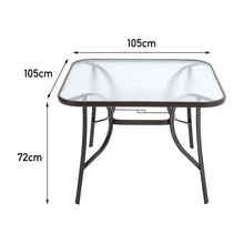 Load image into Gallery viewer, Metal Garden Dining Set Glass Parasol Table And Chairs 4Seater Outdoor Dining