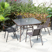 Load image into Gallery viewer, Patio Table Garden Backyard Coffee Table Rectangle Dining Table Outdoor Furniture with the Umbrella Stand Hole