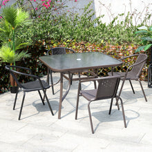 Load image into Gallery viewer, Patio Table Garden Backyard Coffee Table Rectangle Dining Table Outdoor Furniture with the Umbrella Stand Hole