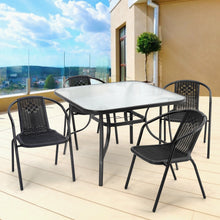 Load image into Gallery viewer, Patio Table Garden Backyard Coffee Table Rectangle Dining Table Outdoor Furniture with the Umbrella Stand Hole