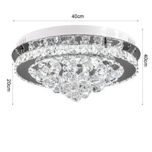 Load image into Gallery viewer, Livingandhome Crystal Round Crystal-droplets LED Semi Flush Mount Ceiling Light, LG0839