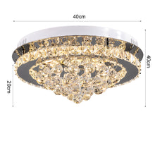 Load image into Gallery viewer, Livingandhome Crystal Round Crystal-droplets LED Semi Flush Mount Ceiling Light, LG0840