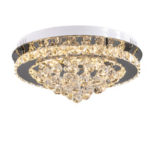 Load image into Gallery viewer, Livingandhome Crystal Round Crystal-droplets LED Semi Flush Mount Ceiling Light, LG0840