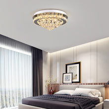 Load image into Gallery viewer, Crystal Round Crystal-droplets LED Semi Flush Mount Ceiling Light