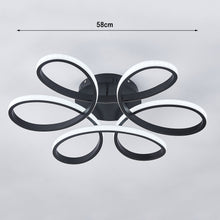 Load image into Gallery viewer, Modern Petal LED Chandelier Ceiling Light, Black 58CM Cool White and Dimmable