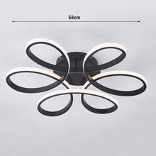 Load image into Gallery viewer, Modern Petal LED Chandelier Ceiling Light, Black 58CM Cool White and Dimmable