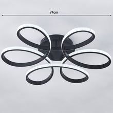 Load image into Gallery viewer, Modern Petal LED Chandelier Ceiling Light, Black 58CM Cool White and Dimmable