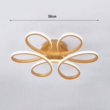Load image into Gallery viewer, Modern Petal LED Chandelier Ceiling Light, Gold 58CM Cool White and Dimmable