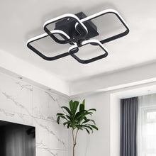 Load image into Gallery viewer, 4-Light Black Contemporary LED Energy-efficient Semi Flush Ceiling Light