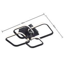 Load image into Gallery viewer, Modern Square LED Ceiling Lamp Chandelier Light, Black Frame-4,6,8 Head Cool White and Dimmable