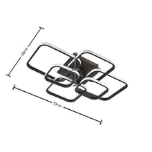 Load image into Gallery viewer, Modern Square LED Ceiling Lamp Chandelier Light, Black Frame-4,6,8 Head Cool White and Dimmable