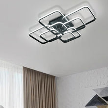 Load image into Gallery viewer, 8-Light Black Contemporary LED Energy-efficient Semi Flush Ceiling Light