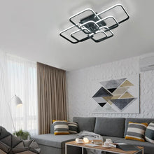 Load image into Gallery viewer, Modern Square LED Ceiling Lamp Chandelier Light, Black Frame-4,6,8 Head Cool White and Dimmable