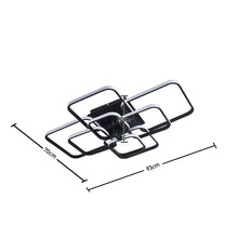 Load image into Gallery viewer, Modern Square LED Ceiling Lamp Chandelier Light, Black Frame-4,6,8 Head Cool White and Dimmable