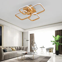 Load image into Gallery viewer, Modern Square LED Ceiling Lamp Chandelier Light, Gold Frame-4,6,8 Head Cool White and Dimmable