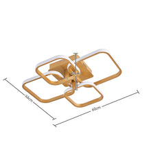 Load image into Gallery viewer, Modern Square LED Ceiling Lamp Chandelier Light, Gold Frame-4,6,8 Head Cool White and Dimmable