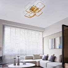 Load image into Gallery viewer, Modern Square LED Ceiling Lamp Chandelier Light, Gold Frame-4,6,8 Head Cool White and Dimmable