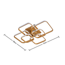 Load image into Gallery viewer, Modern Square LED Ceiling Lamp Chandelier Light, Gold Frame-4,6,8 Head Cool White and Dimmable