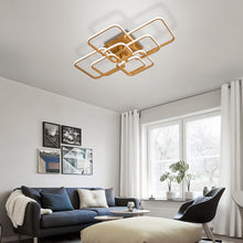 Load image into Gallery viewer, 8-Light Golden Contemporary LED Energy-efficient Semi Flush Ceiling Light