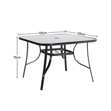 Load image into Gallery viewer, Rectangle Garden Table Furniture with Parasol Hole for Outdoor Use