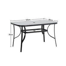 Load image into Gallery viewer, Rectangle Garden Table Furniture with Parasol Hole for Outdoor Use