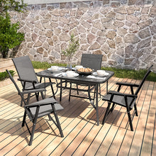 Load image into Gallery viewer, Outdoor Garden Dining Sets with Metal Table and 4Pcs Foldable Chairs, LG0889LG0542