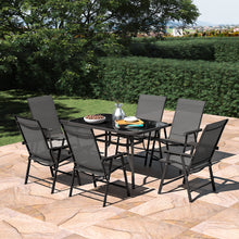 Load image into Gallery viewer, Outdoor Garden Dining Sets with Metal Table and 6Pcs Foldable Chairs, LG0889LG0541LG0542