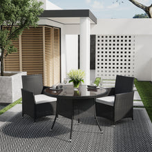 Load image into Gallery viewer, Outdoor Garden Dining Sets with Rattan Table and 2Pcs Rattan Chairs with Cushions, LG0893LG0902
