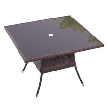 Load image into Gallery viewer, Outdoor Garden Dining Sets with Rattan Table and 4Pcs Rattan Chairs with Cushions, LG0894LG0905