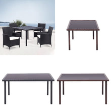 Load image into Gallery viewer, 105CM Patio Garden Square Rattan Frame Glass Top Table