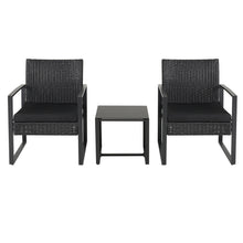 Load image into Gallery viewer, Set of 3 Garden Rattan Patio Furniture Set with Iron Frame