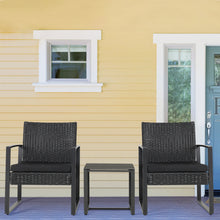 Load image into Gallery viewer, Rattan Outdoor Garden Table Chairs Patio Furniture 3pc Cushioned
