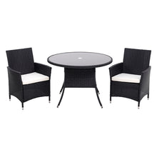 Load image into Gallery viewer, Outdoor Garden Dining Sets with Rattan Table and 2Pcs Rattan Chairs with Cushions, LG0893LG0902