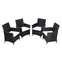 Load image into Gallery viewer, Outdoor Garden Dining Sets with Long Rattan Table and 4Pcs Rattan Chairs with Cushions, LG0899LG0904