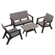 Load image into Gallery viewer, Set of 4 Outdoor Furniture Set Plastic Table and Chairs