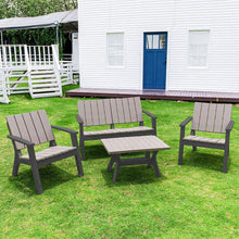 Load image into Gallery viewer, Set of 4 Outdoor Furniture Set Plastic Table and Chairs