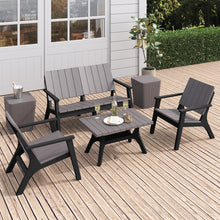 Load image into Gallery viewer, Set of 4 Outdoor Furniture Set Plastic Table and Chairs